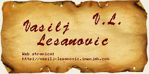 Vasilj Lešanović vizit kartica